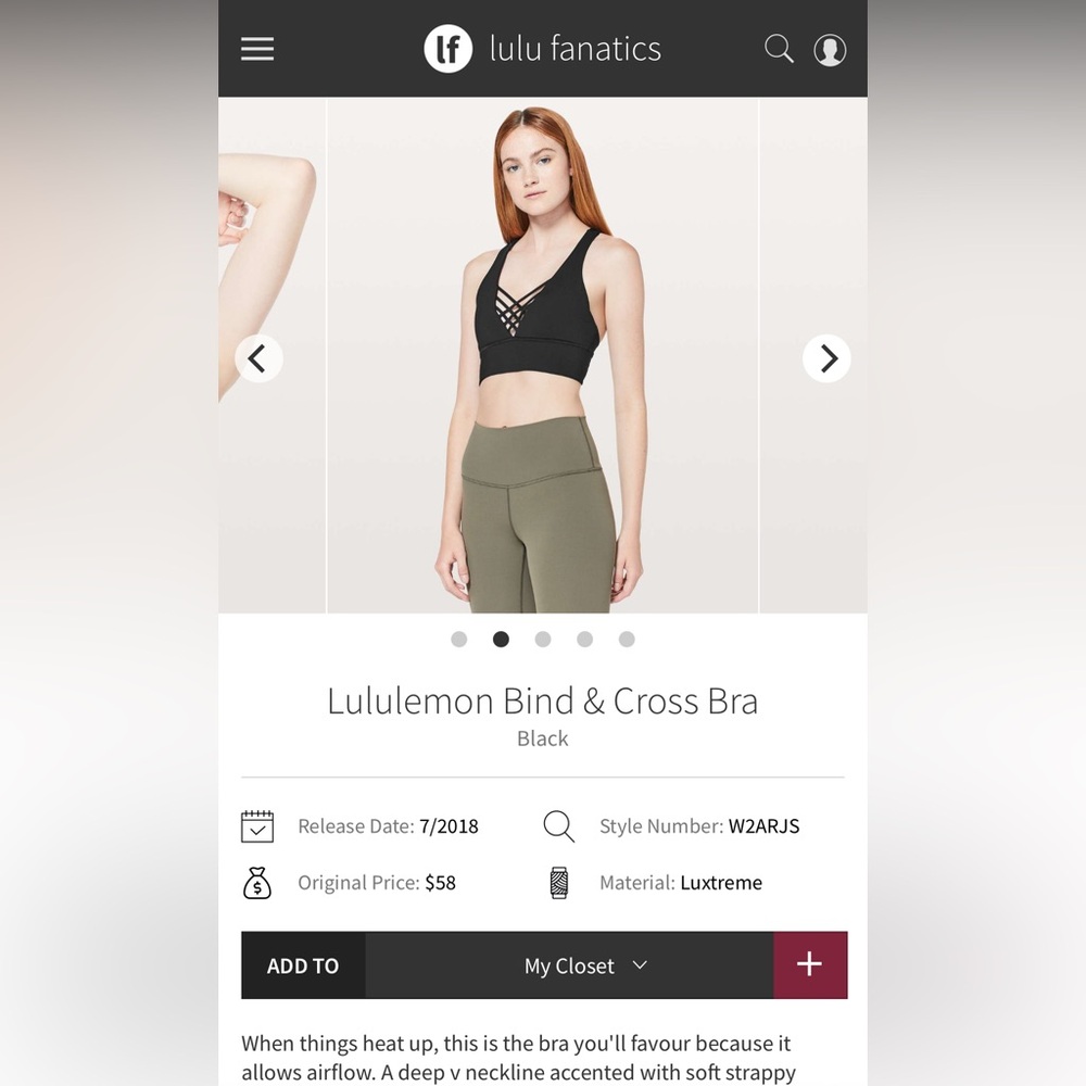 lululemon athletica Sport’s Bra Lot